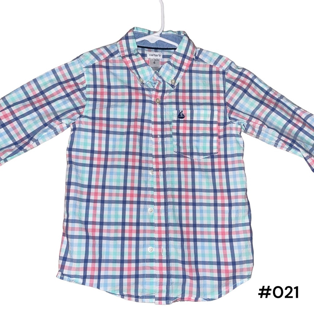 Kid's Carter's Spring Plaid Button Down